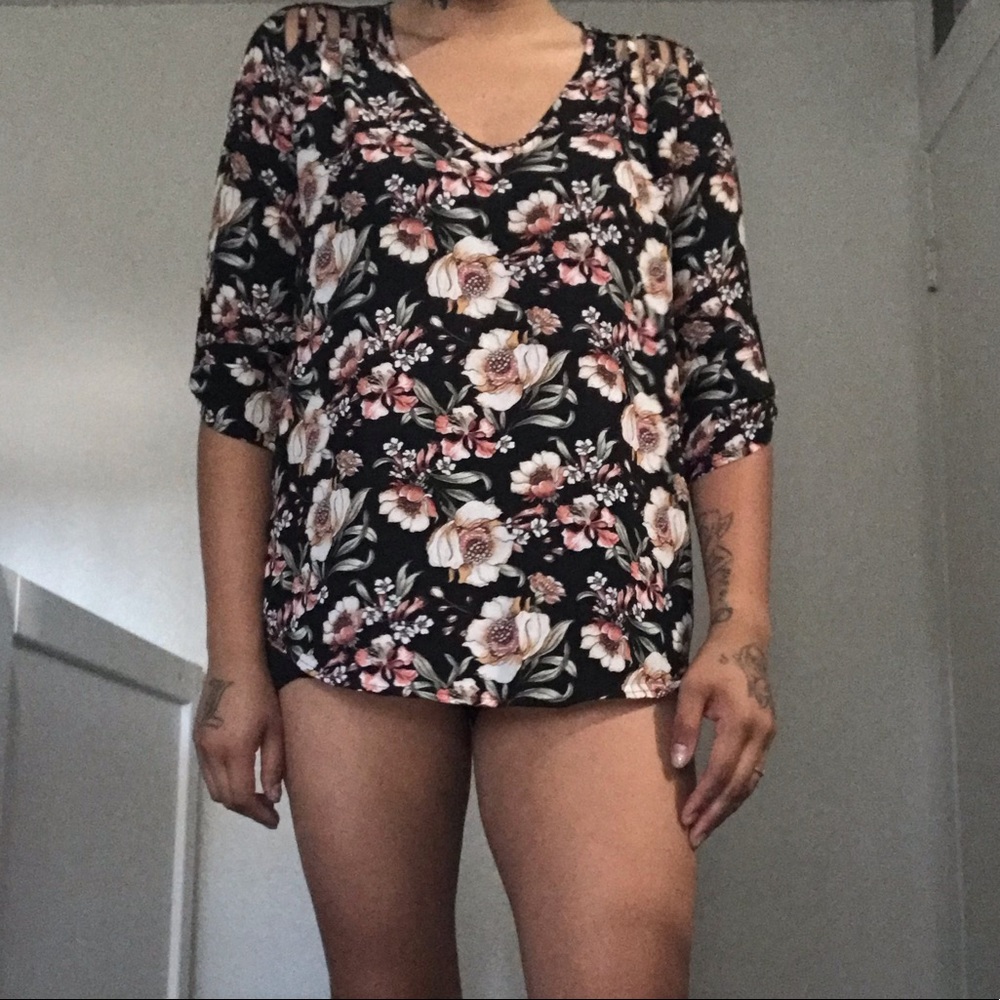 Black Floral Blouse